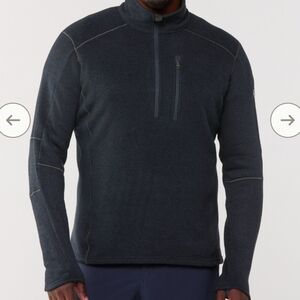 Kuhl Men's Quarter Zip Dark Gray Fleece Soft Activewear Slim Sweater